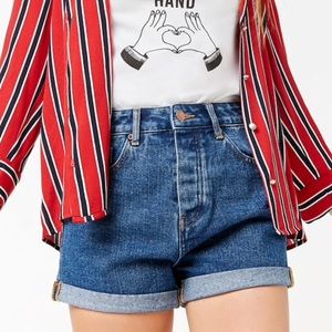 (SOLD) cuffed denim shorts